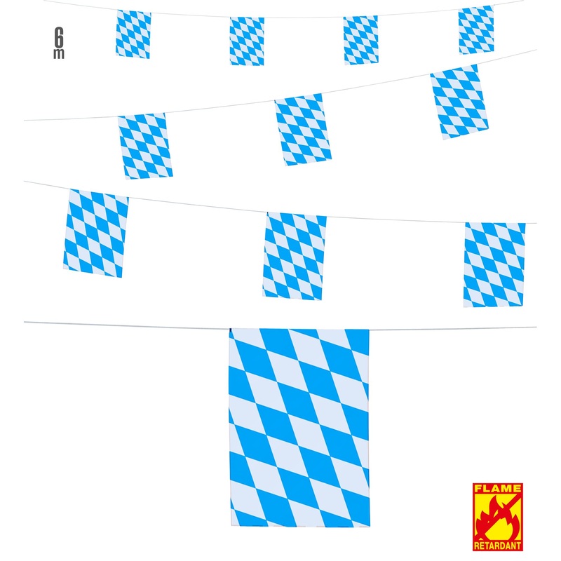 WIDMANN Wimpelkette Bayern schwer entflammbar blau 600cm