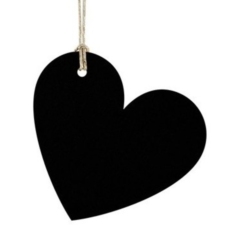 10 black heart gift tags 5 x 4.5cm