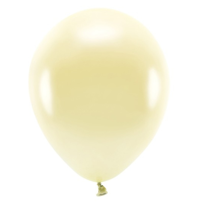 10 Eco metallic balloons cream 26cm
