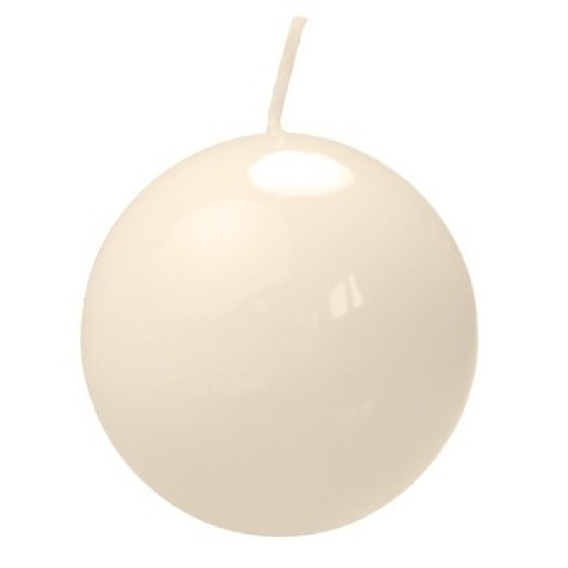 10 lacquer ball candles Torino cream 6cm