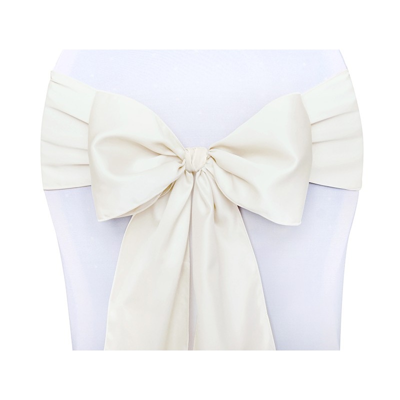 10 satin ribbons for chairs cream 15cm x 2.75m