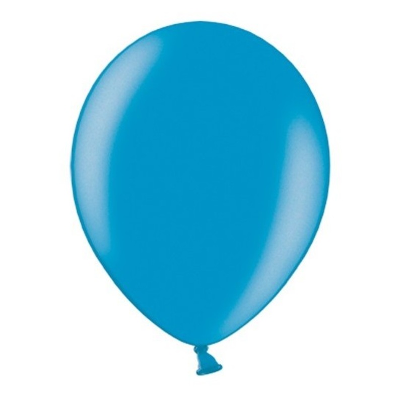 100 balloons cyan metallic 12 cm
