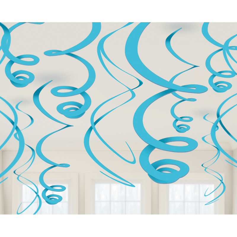12 azure blue decorative spirals Fiesta 55cm