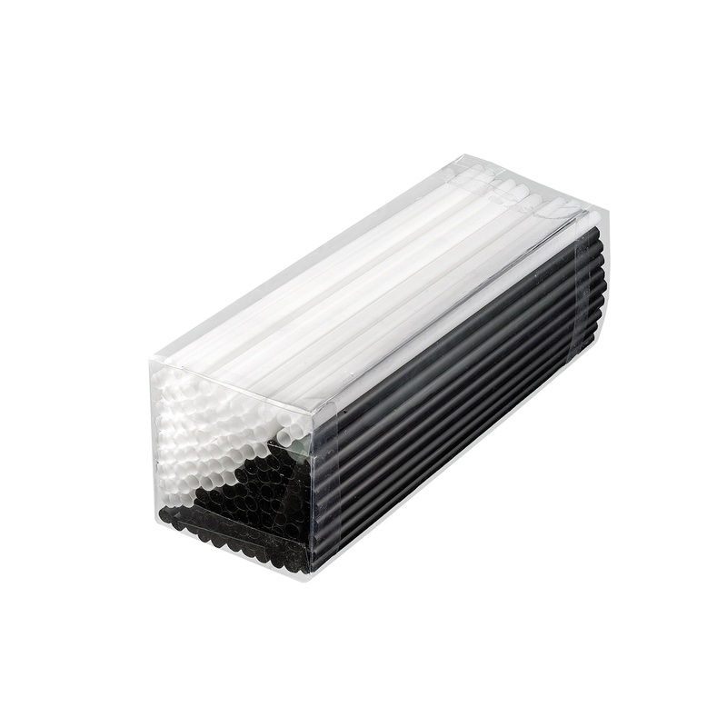135 cocktail straws black white 25cm