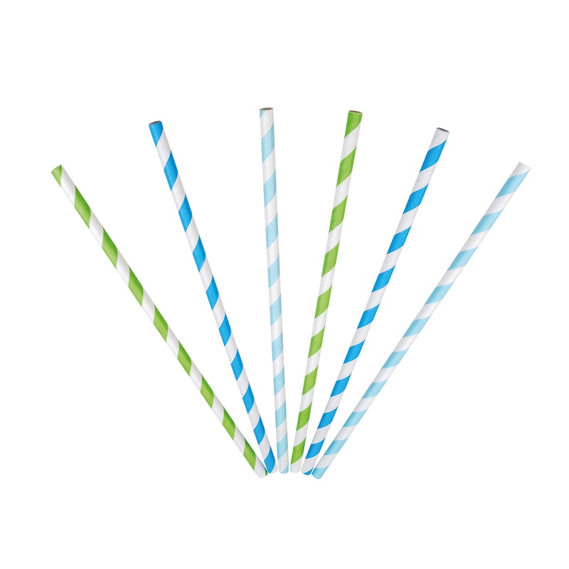 25 straws Neptune 3 colors striped 19cm