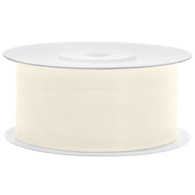 25m chiffon ribbon cream color