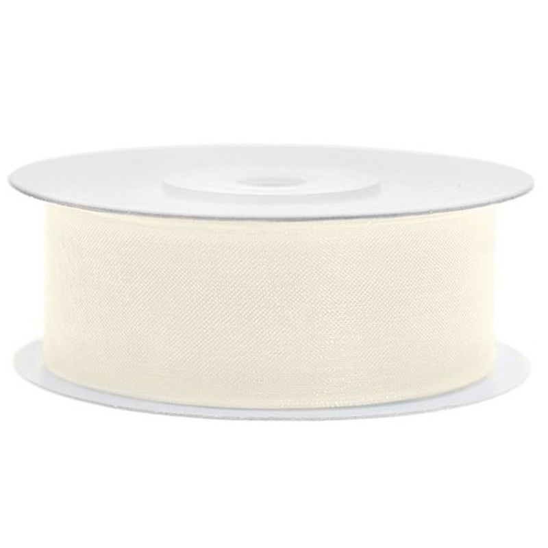 25m chiffon ribbon ivory