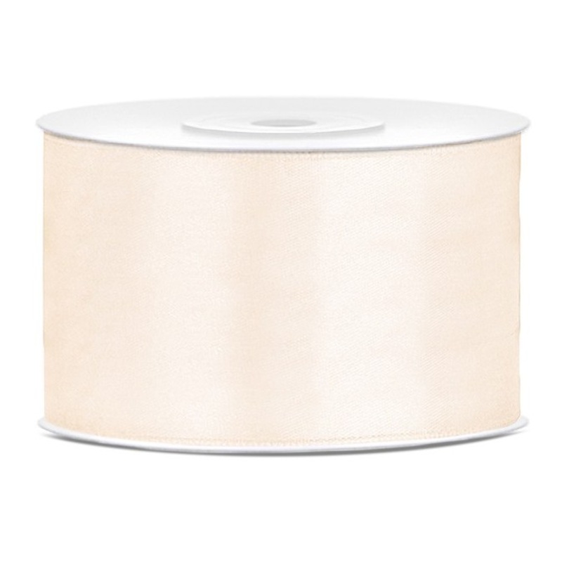 25m satin gift ribbon light cream