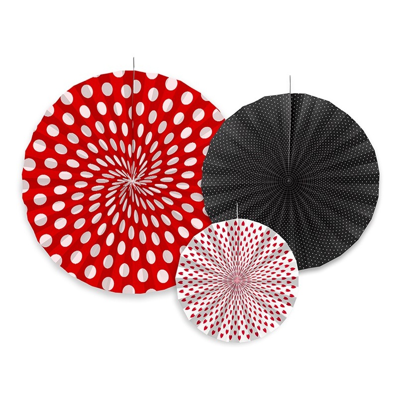 3 ladybug party paper rosettes