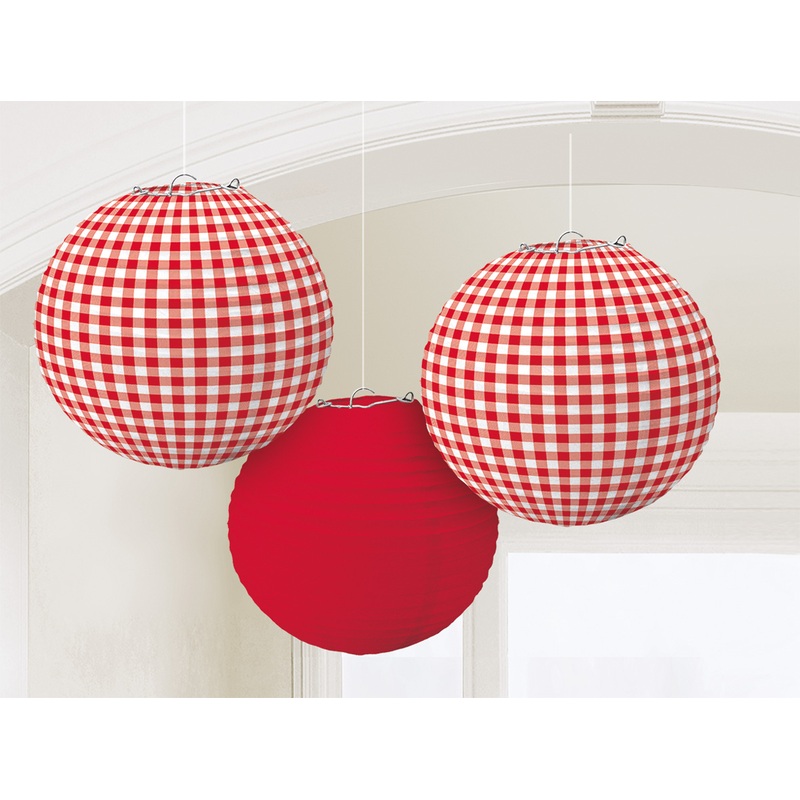 3 picnic party lanterns 24cm