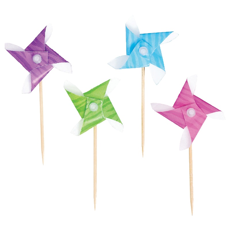 50 crazy pinwheel party skewers colorful