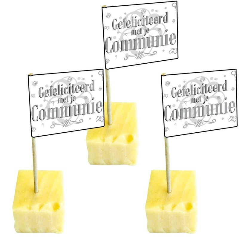 50 skewers Gefeliciteerd Communie 6.5cm