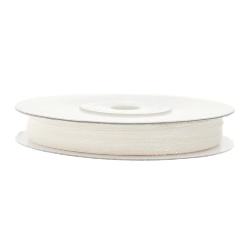 50m gift ribbon light cream chiffon look