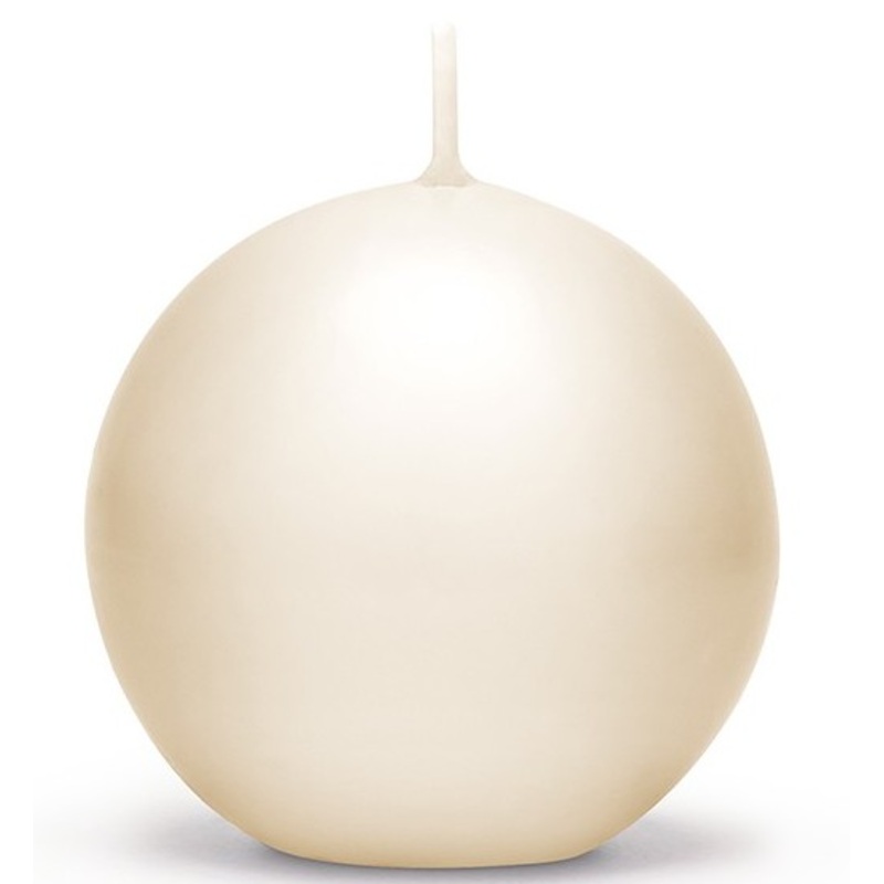 6 ball candles cream 10cm