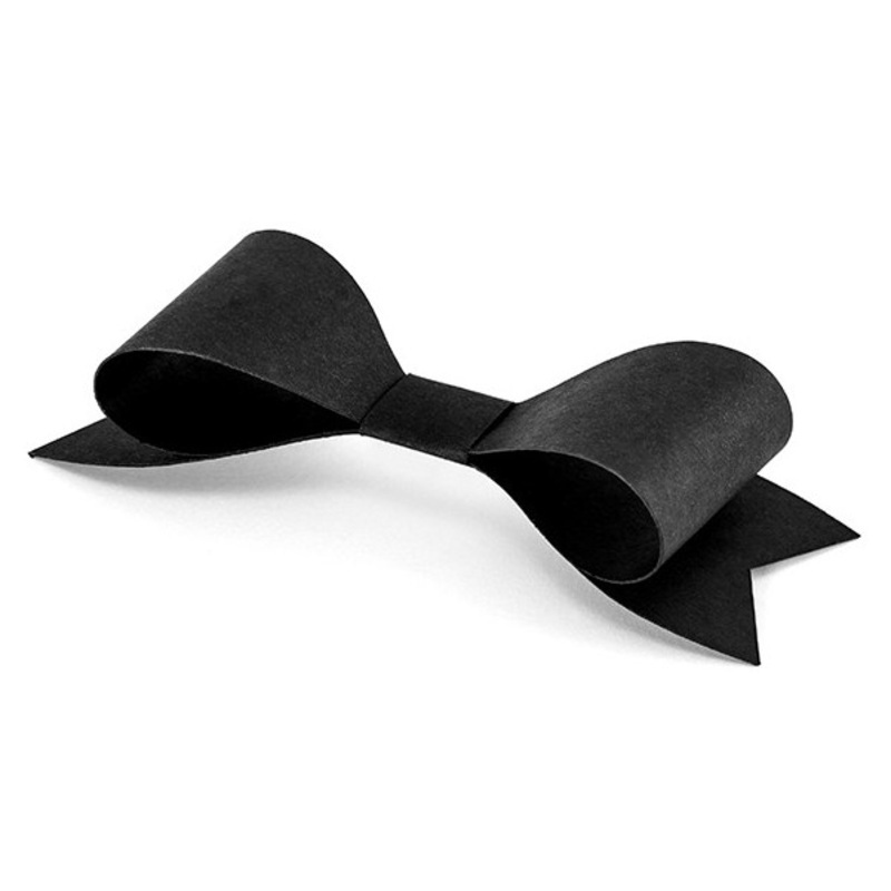 6 black paper ribbons 8 x 2.6cm