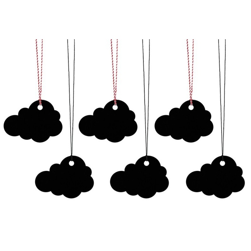 6 clouds gift tags black