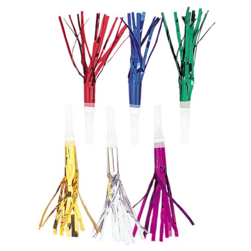 72 colorful party blowouts metallic