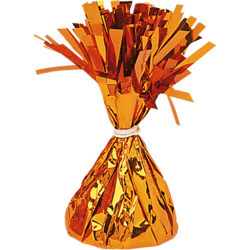 Fringed cone balloon weight in orange