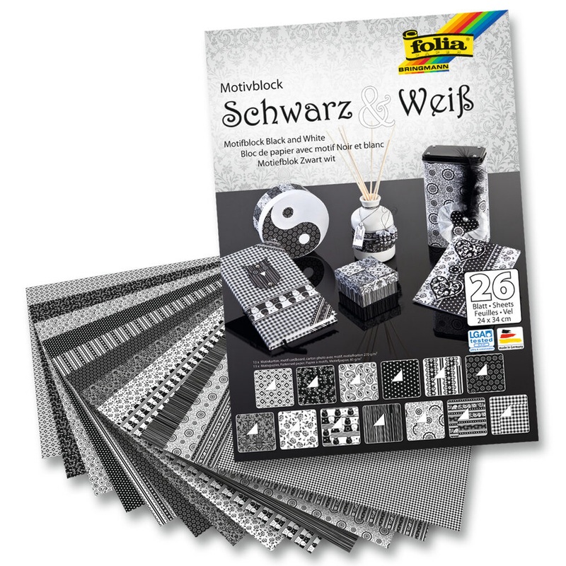 Motivblock Schwarz & Wei schwarz/wei 24x34cm 26 Blatt