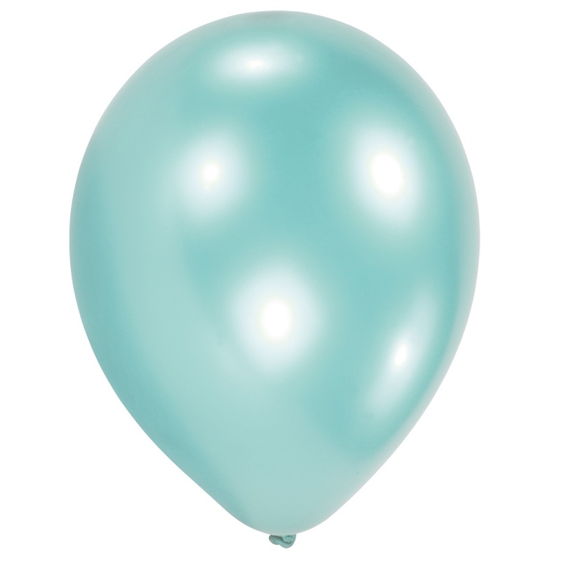 Set of 10 air balloons light blue mother-of-pearl 27.5cm