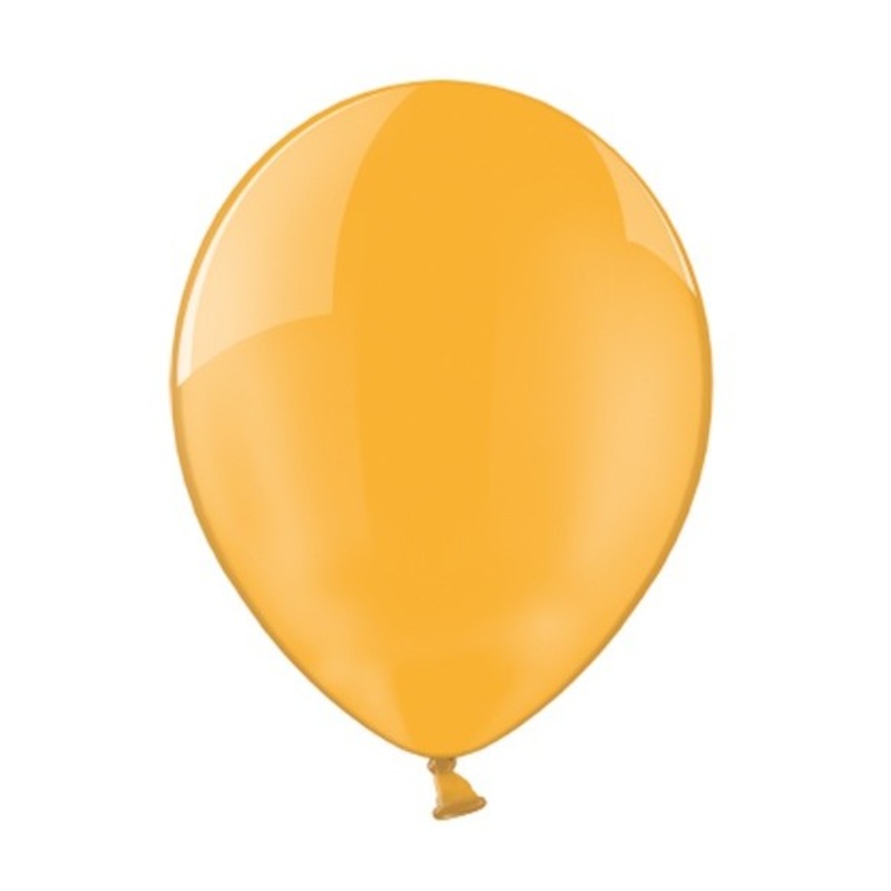 100 Shiny Crystal Balloons Orange 30cm