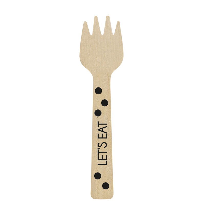 12 Mini Enjoy wooden forks black