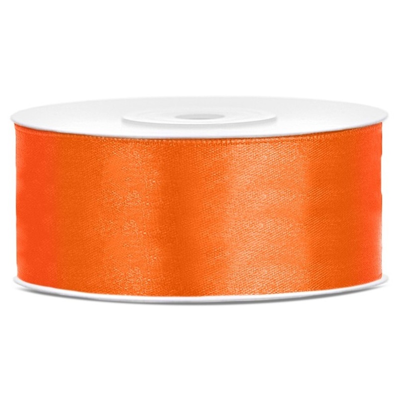 25m satin ribbon orange 25mm wide