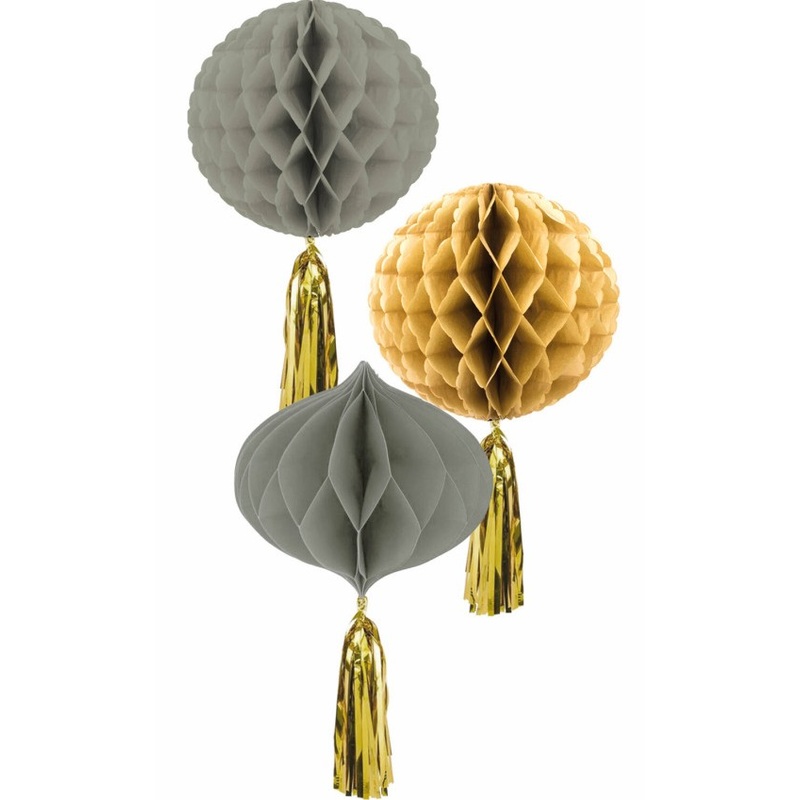 3 Golden Dawn honeycomb balls