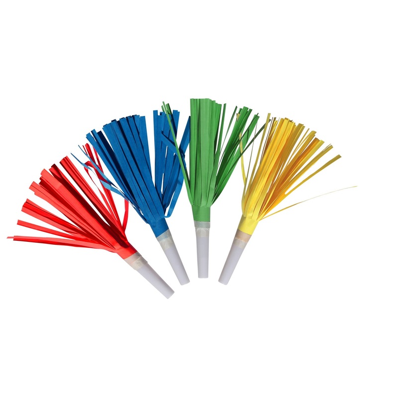 4 colorful fringed pipes