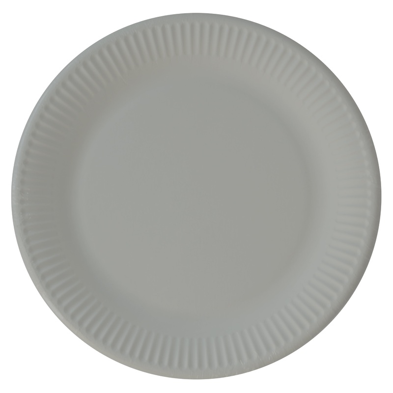 8 eco paper plates Paganini gray 23cm
