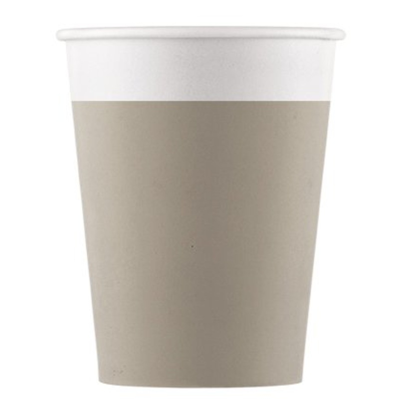 8 FSC paper cups Paganini taupe 200ml