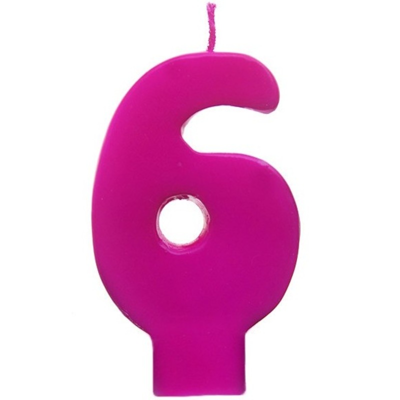Birthday candle 6 in pink