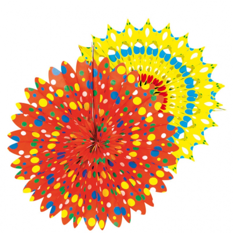 Colorful confetti party fan 50cm