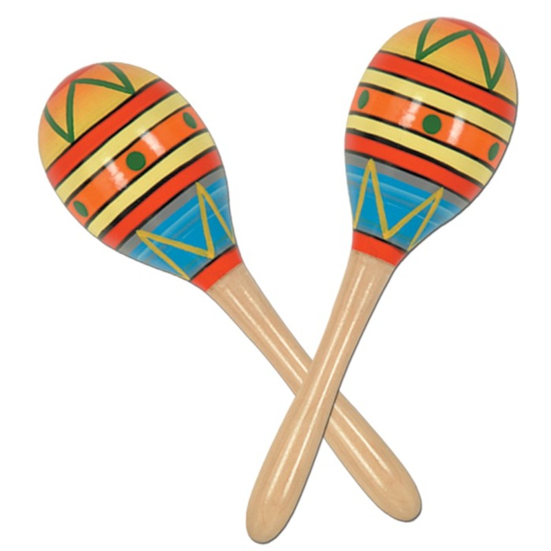 Colorful Mexican maracas 20cm