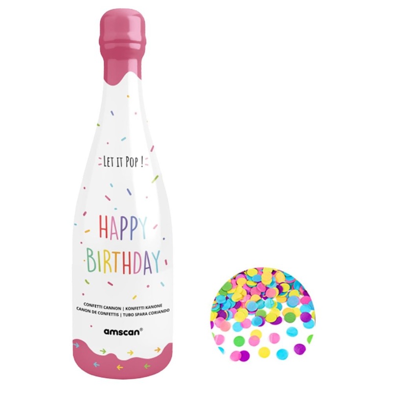 Confetti cannon - bottle pink 32cm