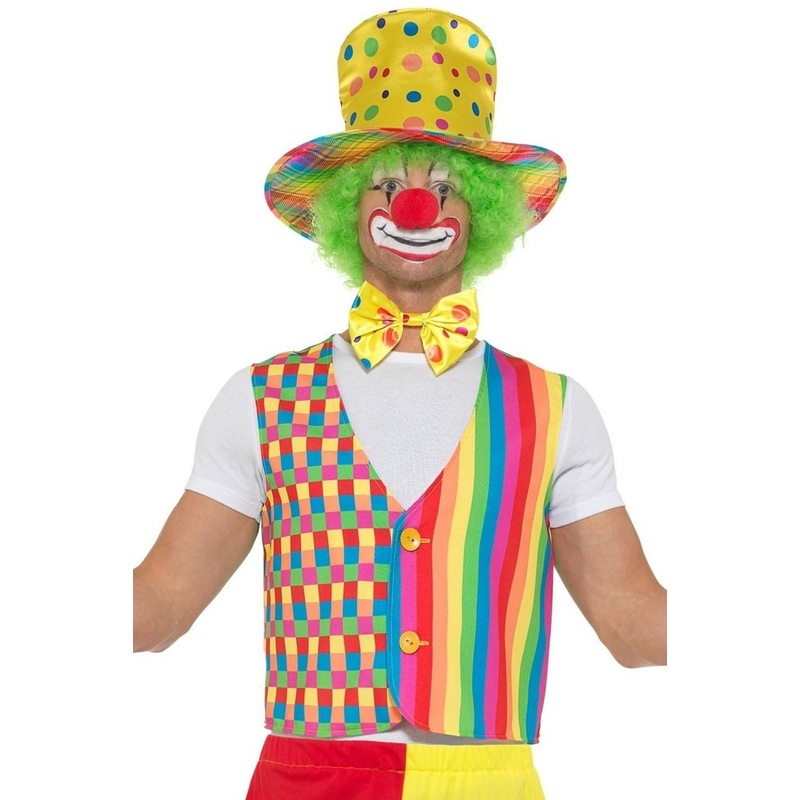 Costume set clown Benno for men 3 pieces S-M