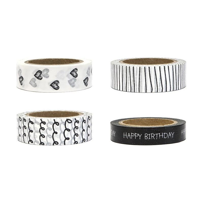 Gift tape mix black and white