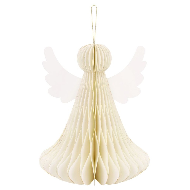 Honeycomb ball ivory angel 24cm
