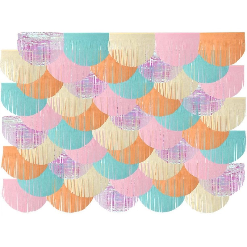 Iridescent fringe party backdrop 200x30cm