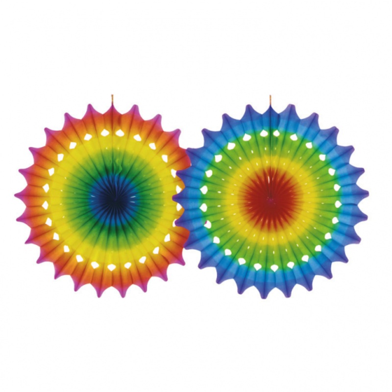 Multicolour party fan 100cm