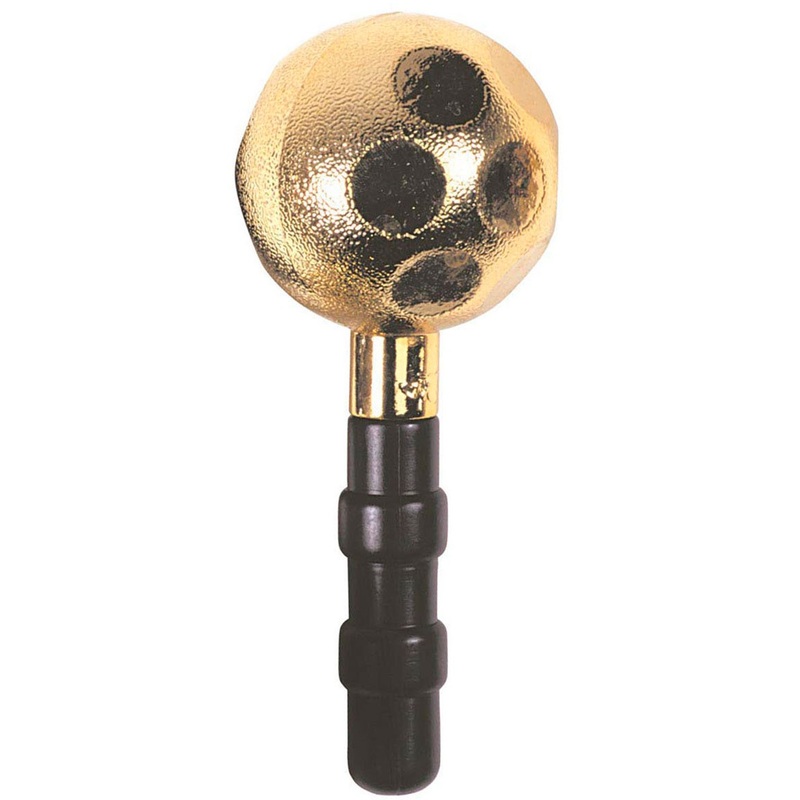 Shiny black and gold rattle