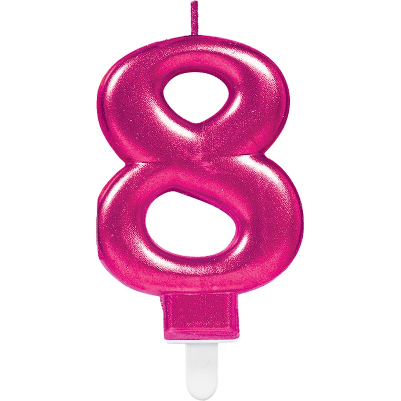 Sparkling number candle 8