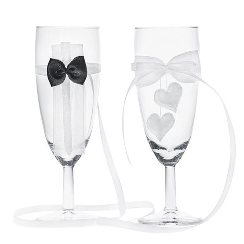 Wedding glasses for the bridal couple 15 cm