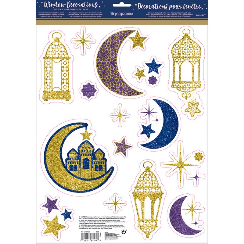 Window decoration Ramadan glitter 15 parts