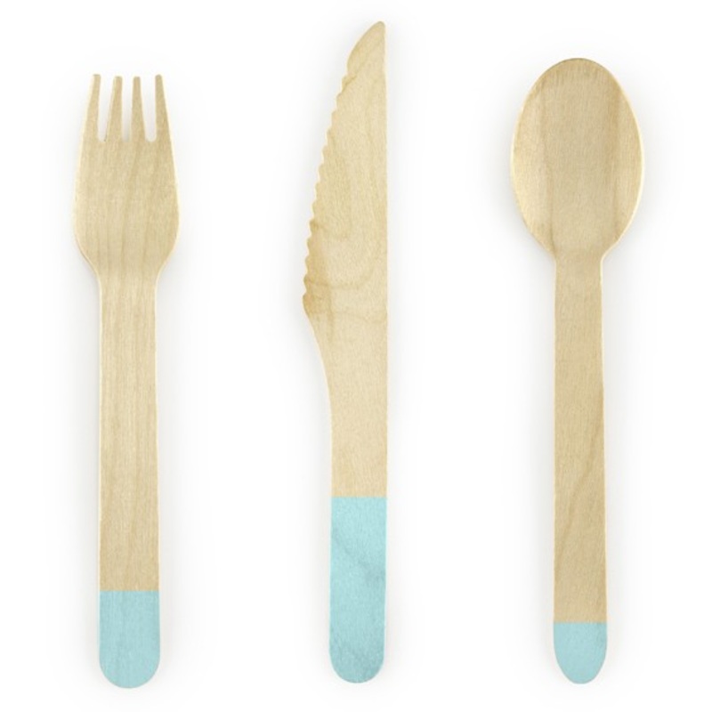 Wooden cutlery Woody mint 18 pieces