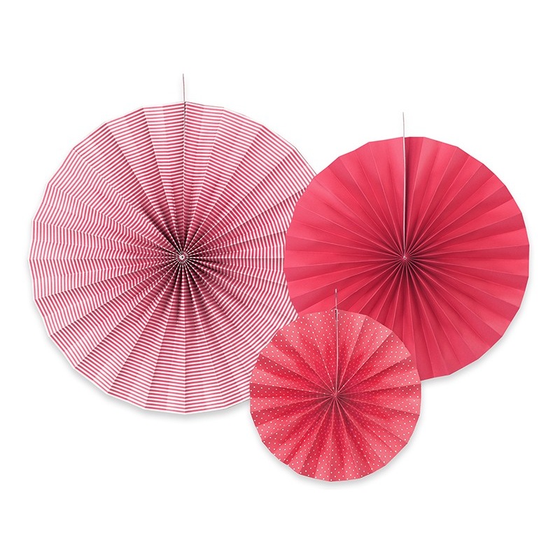 3 patterns mix paper rosettes raspberry