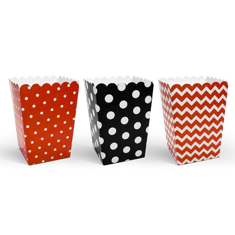 6 ladybug party popcorn boxes 12.5cm
