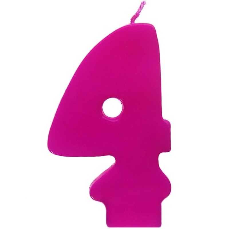 Birthday candle 4 in pink