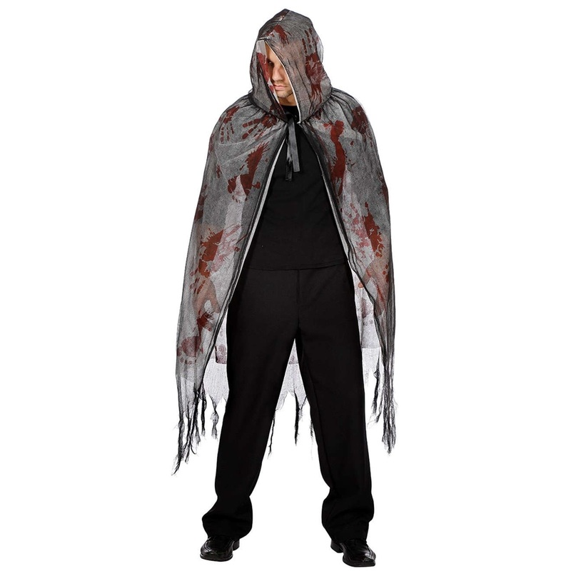 Blood-smeared cloak in tattered optics