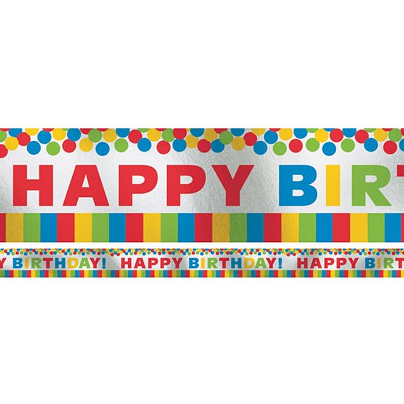 Happy Birthday rainbow banner 7,6m
